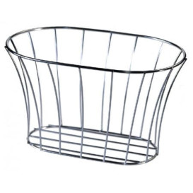 Cesta Oval en Aço Prata 210x127x127mm (1 Ud)