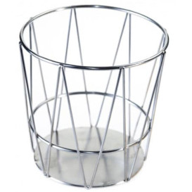 Cesta Redonda en Aço Prata Ø115x115mm (1 Ud)