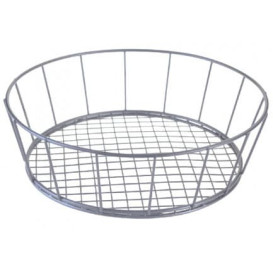 Cesta Redonda en Aço Prata Ø241x70mm (1 Ud)