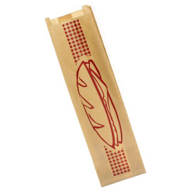 Saco de Papel Sanduiche Bordeaux 9+5x32 cm (250 Uds)