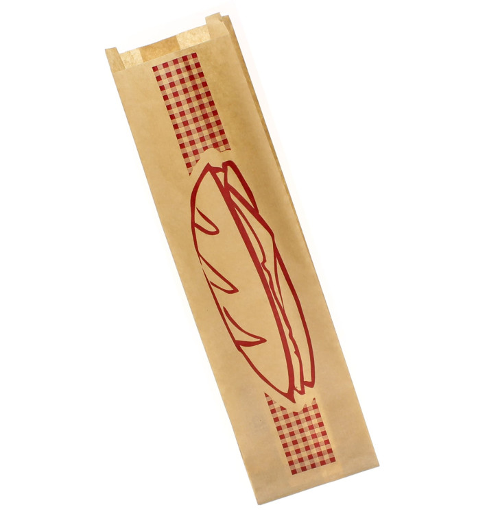 Saco de Papel Sanduiche Bordeaux 9+5x32 cm (250 Uds)
