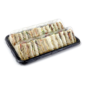 Tampa Plastico Trasp. Bandeja 35x24x8cm (5 Uds)