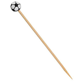 Pick Bambu Decorado Futebol 120mm (100 Unidades)