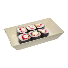 Bandeja Mini de Madeira 15,5x8,5x2,8cm 250ml (100 Uds)