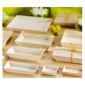 Prato Quadrado de Madeira 13x13x2cm 500ml (25 Uds)