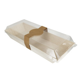 Tampa Plastico PET Transparente 21,5x8,5cm (100 Uds)