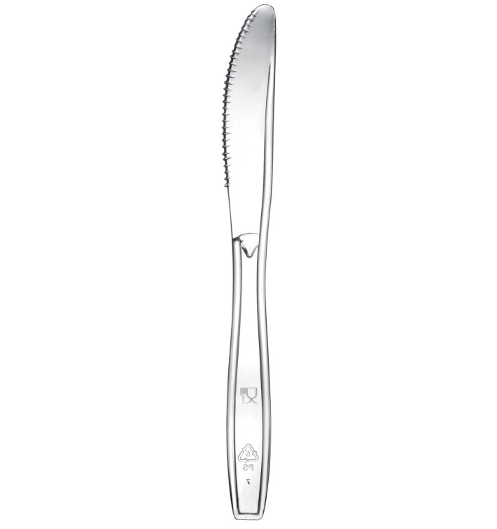 Faca de Plástico Premium PS Transparente 190mm (1000 Uds) Faca de Plástico Premium PS Transparente 190mm (1000 Uds)