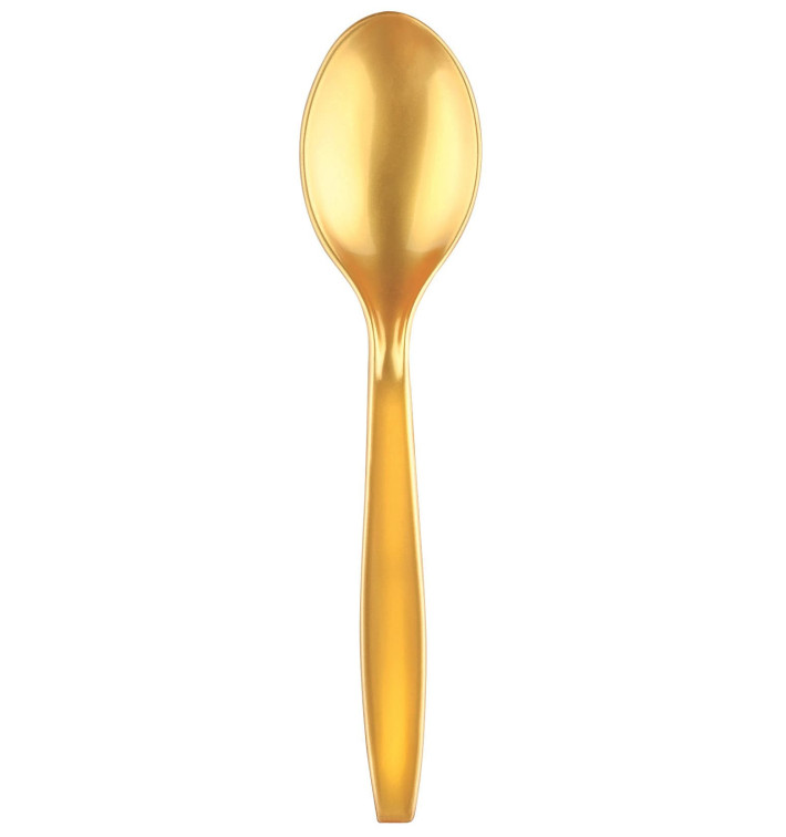 Colher de Plástico PS Premium Ouro 190mm (50 Uds) Colher de Plástico PS Premium Ouro 190mm (50 Uds)