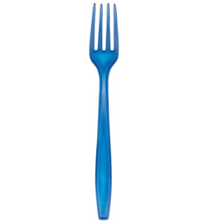 Garfo de Plástico PS Premium Azul 190mm (50 Uds) Garfo de Plástico PS Premium Azul 190mm (50 Uds)