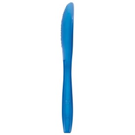 Faca de Plástico PS Premium Azul 190mm (50 Uds)