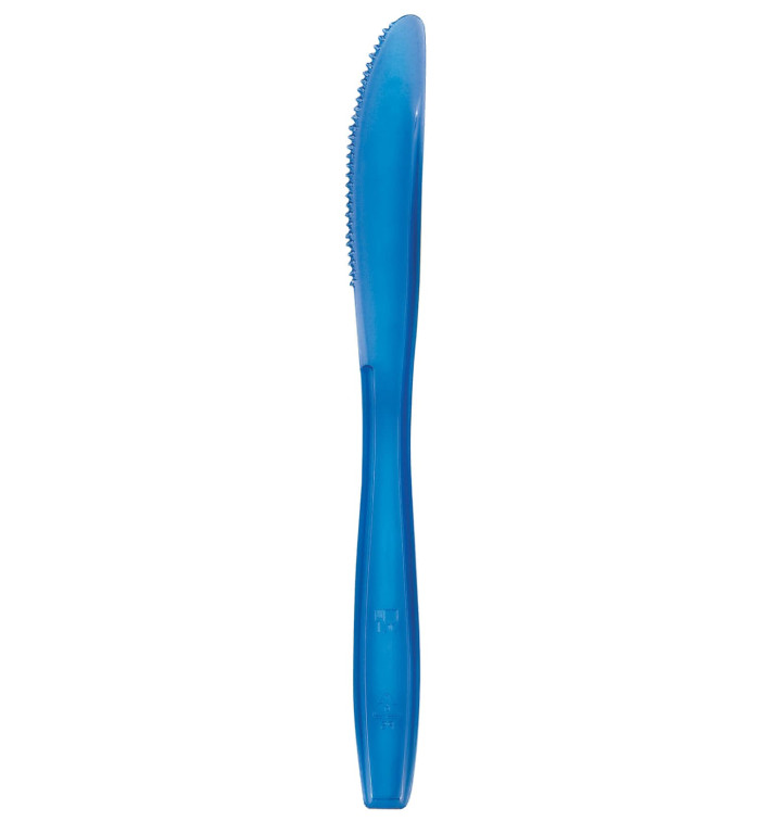 Faca de Plástico PS Premium Azul 190mm (50 Uds) Faca de Plástico PS Premium Azul 190mm (50 Uds)