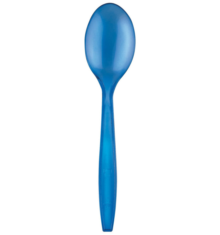 Colher de Plástico PS Premium Azul 190mm (50 Uds) Colher de Plástico PS Premium Azul 190mm (50 Uds)