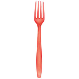 Garfo de Plástico PS Premium Vermelho 190mm (50 Uds)
