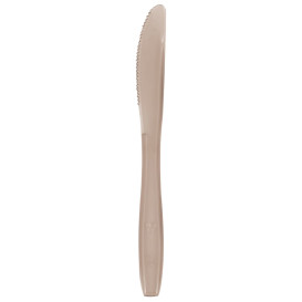 Faca de Plástico PS Premium Bege 190mm (50 Uds)