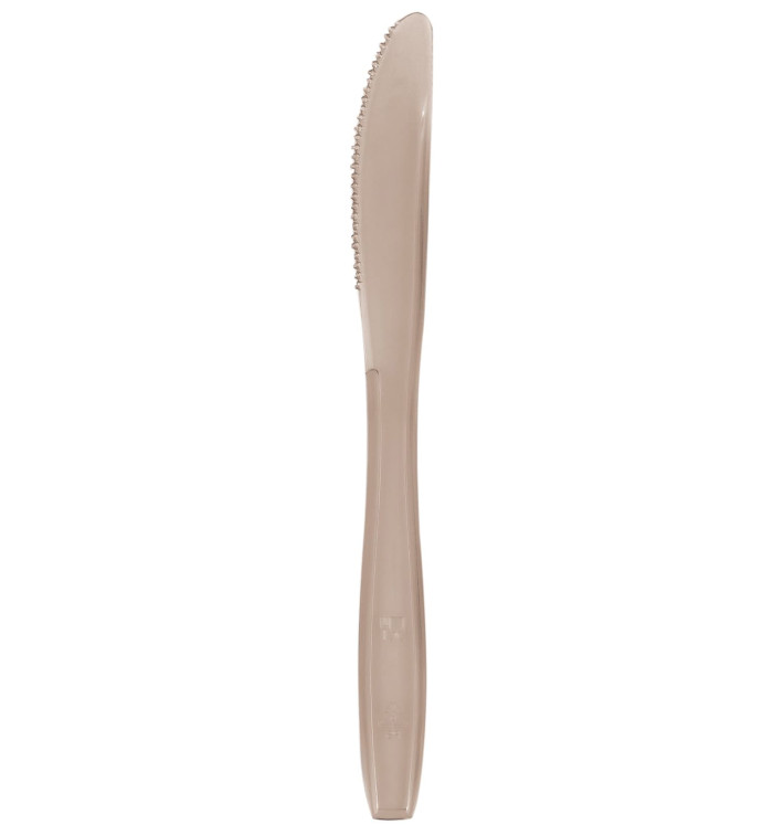 Faca de Plástico PS Premium Bege 190mm (50 Uds) Faca de Plástico PS Premium Bege 190mm (50 Uds)