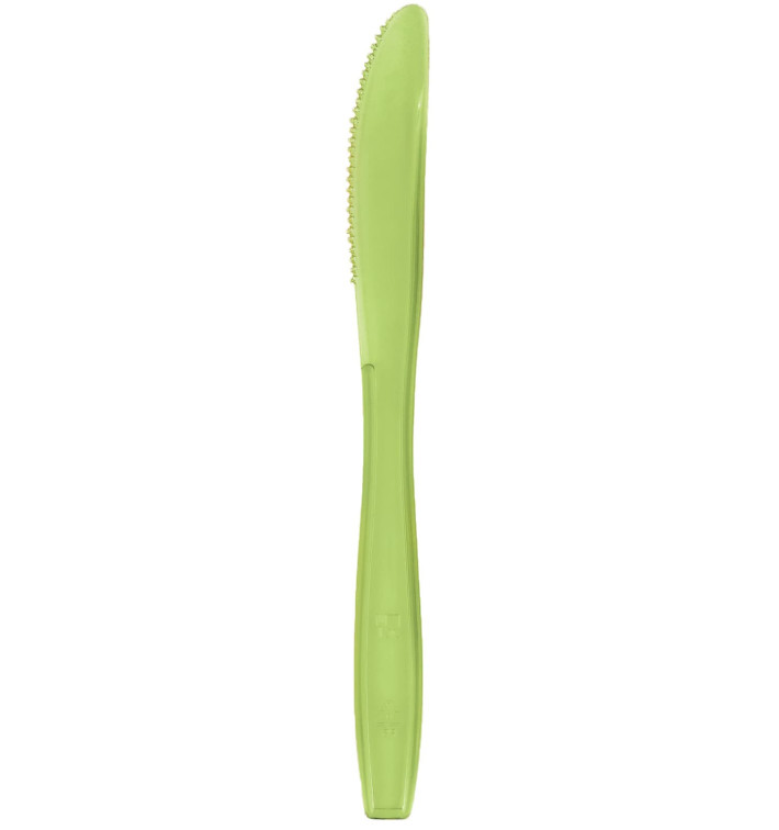 Faca de Plástico PS Premium Verde Lima 190mm (50 Uds) Faca de Plástico PS Premium Verde Lima 190mm (50 Uds)