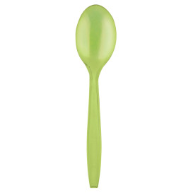 Colher de Plástico PS Premium Verde Lima 190mm (50 Uds)
