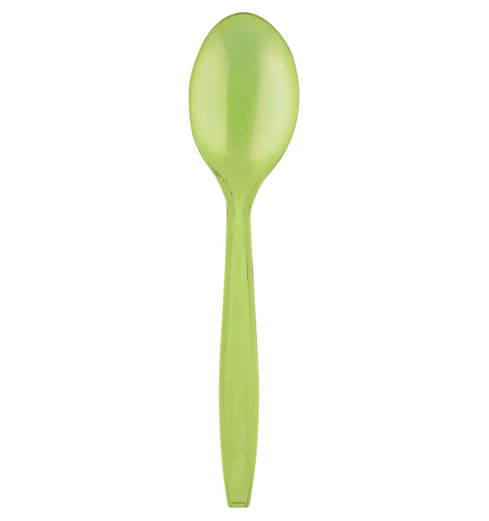 Colher de Plástico PS Premium Verde Lima 190mm (50 Uds) Colher de Plástico PS Premium Verde Lima 190mm (50 Uds)