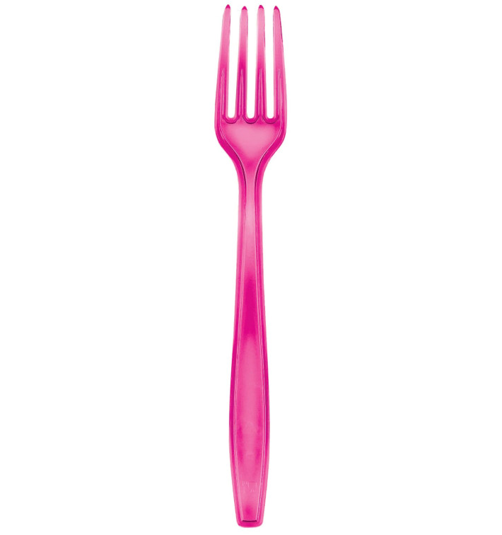 Garfo de Plástico PS Premium Fucsia 190mm (1000 Uds) Garfo de Plástico PS Premium Fucsia 190mm (1000 Uds)