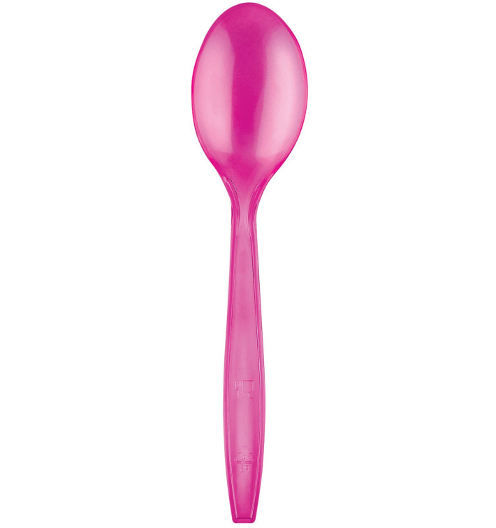 Colher de Plástico PS Premium Fucsia 190mm (50 Uds) Colher de Plástico PS Premium Fucsia 190mm (50 Uds)