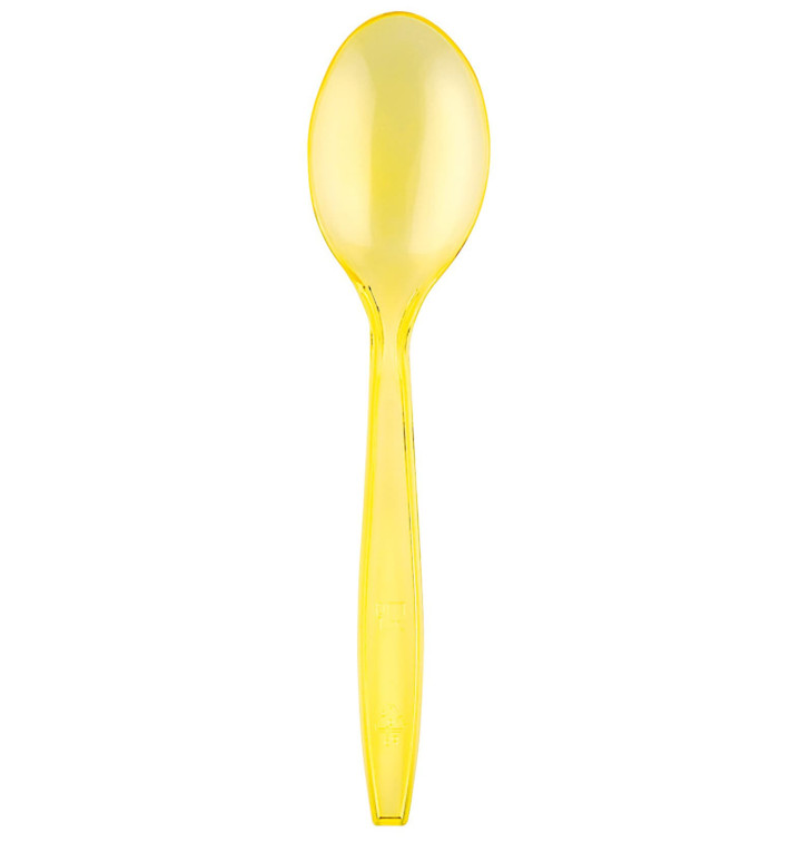 Colher de Plástico PS Premium Amarelo 190mm (50 Uds) Colher de Plástico PS Premium Amarelo 190mm (50 Uds)