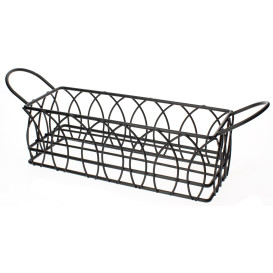 Cesta Retangular en Aço Preto 210x80x70mm (6 Uds)