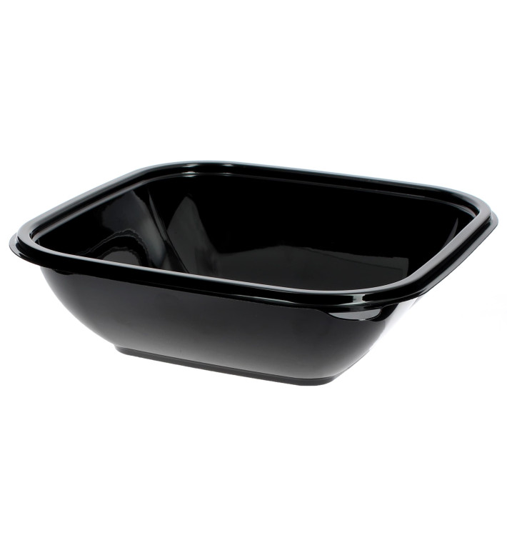 Tigela de Plastico Preto PET 750ml 175x175x50mm (300 Uds) Tigela de Plastico Preto PET 750ml 175x175x50mm (300 Uds)