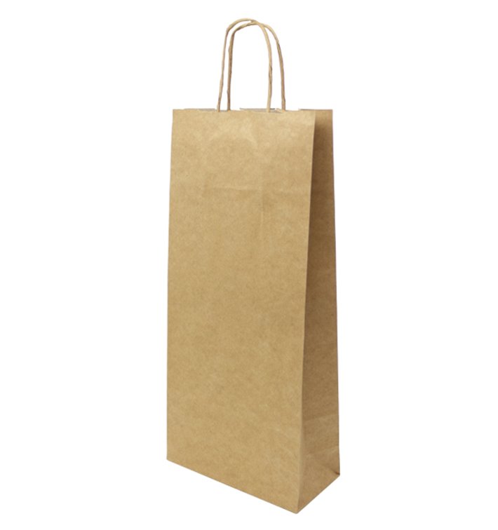 Saco Papel Kraft porta Garrafas 18+8x39cm (300 Uds) Saco Papel Kraft porta Garrafas 18+8x39cm (300 Uds)
