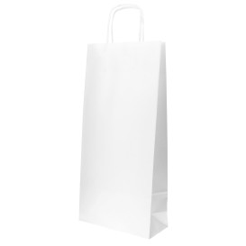 Saco Papel Branco porta Garrafas 18+8x39cm (50 Uds)