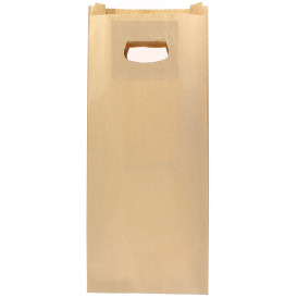 Saco Papel Kraft Asas Vazadas 60g 18+6x32cm (50 Uds)
