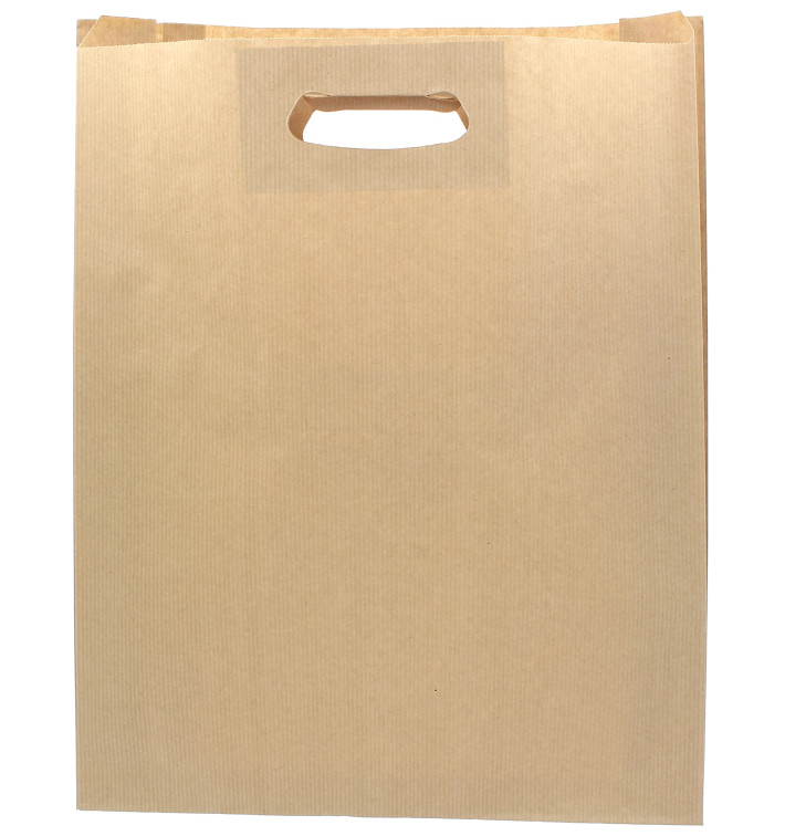 Saco Papel Kraft Asas Vazadas 70g 41+10x42cm (250 Uds) Saco Papel Kraft Asas Vazadas 70g 41+10x42cm (250 Uds)