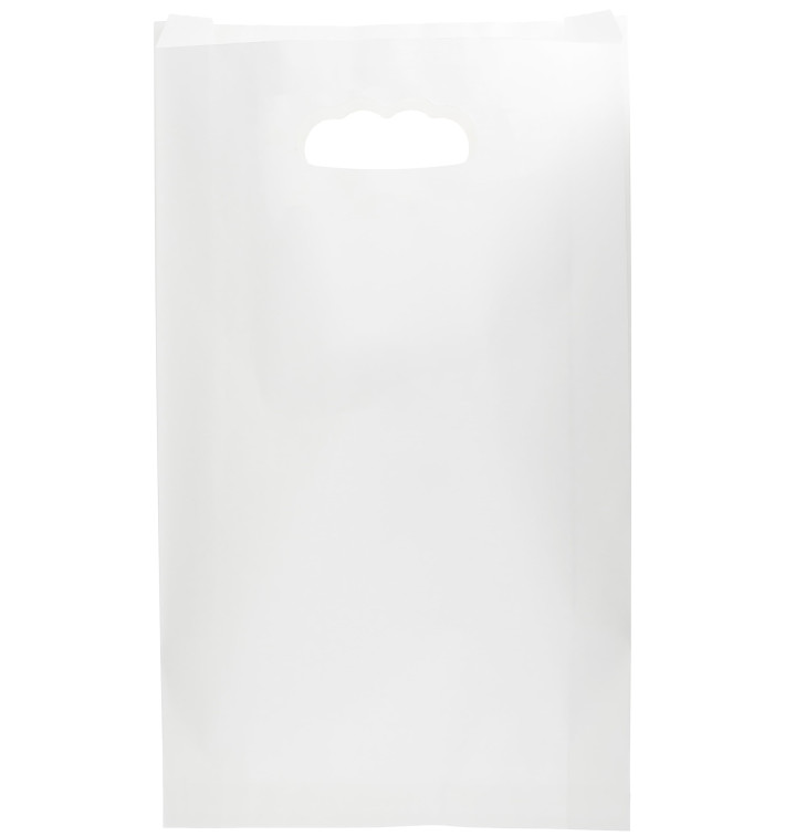 Saco Papel Branco Asas Vazadas 70g 24+7x37cm (250 Uds) Saco Papel Branco Asas Vazadas 70g 24+7x37cm (250 Uds)