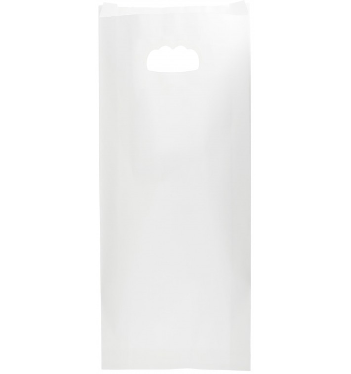 Saco Papel Branco Asas Vazadas 60g 18+6x32cm (500 Uds)