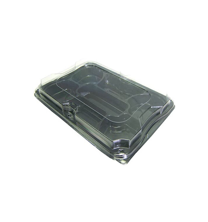 Bandeja Retang. Preto 7C com Tampa PET 35x24cm (5 Uds) Bandeja Retang. Preto 7C com Tampa PET 35x24cm (5 Uds)
