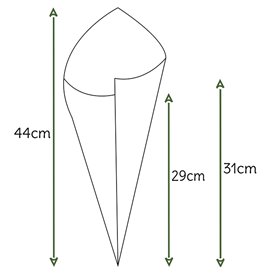 Cone de Papel Kraft 420mm 600g (1.000 Uds)