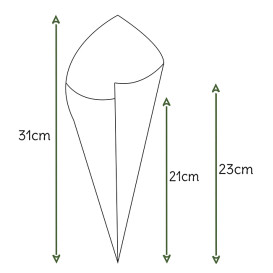 Cone de Papel Kraft 295mm 250g (200 Uds)