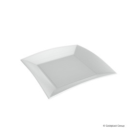 Prato Quadrado Cana-de-açúcar Branco Nice 23x23cm (50 Uds)