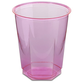 Copo Plastico Hexagonal PS Cristal Fucsia 250ml (10 Uds)