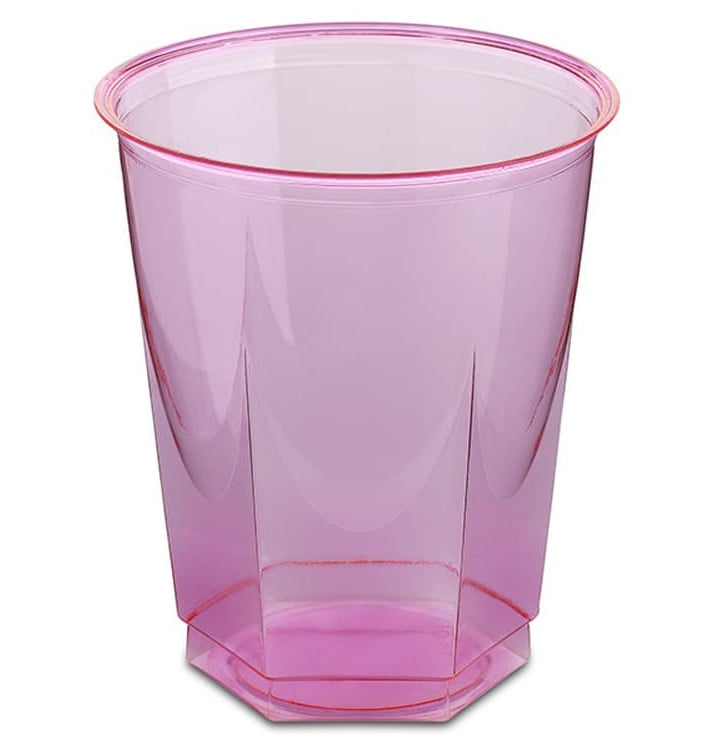 Copo Plastico Hexagonal PS Cristal Fucsia 250ml (10 Uds) Copo Plastico Hexagonal PS Cristal Fucsia 250ml (10 Uds)