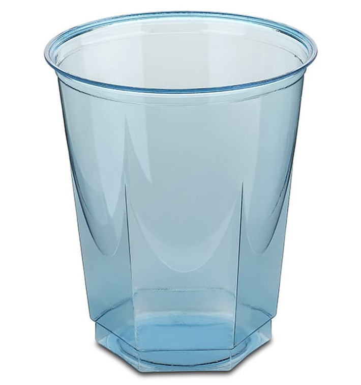 Copo Plastico Hexagonal PS Cristal Turquesa 250ml (10 Uds) Copo Plastico Hexagonal PS Cristal Turquesa 250ml (10 Uds)