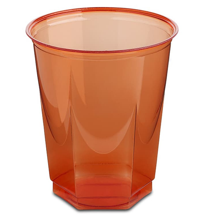 Copo Plastico Hexagonal PS Cristal Vermelho 250ml (250 Uds) Copo Plastico Hexagonal PS Cristal Vermelho 250ml (250 Uds)