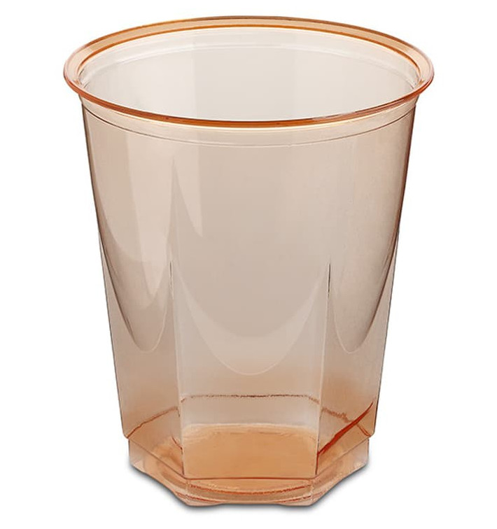 Copo Plastico Hexagonal PS Cristal Laranja 250ml (250 Uds) Copo Plastico Hexagonal PS Cristal Laranja 250ml (250 Uds)