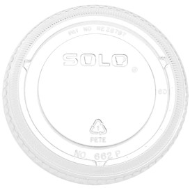 Tampa Plana Fechada PET Cristal Ø8,3cm (100 Uds)