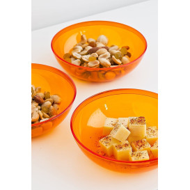 Tigela PS Cristal Duro Laranja 400ml Ø14cm (4 Uds)