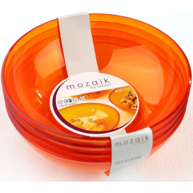Tigela PS Cristal Duro Laranja 400ml Ø14cm (4 Uds)