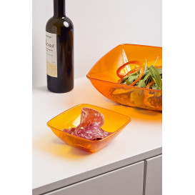 Tigela PS Cristal Duro Laranja 480ml 14x14cm (60 Uds)
