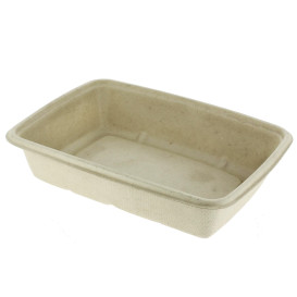 Embalagem Cana-de-açúcar PLA 825ml 21x16x5cm (75 Uds)