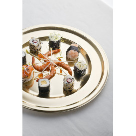 BaixoPrato Plastico Redondo Ouro 30 cm (5 Uds)