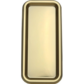 Bandeja Plastico Luxo Retang.Ouro 35x16cm (50 Uds)