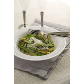 Prato Plástico Fundo Rigido Bordo Prata 23cm (200 Uds)